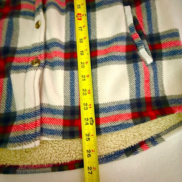 Sage Collective Women's Full Lined Plaid Fleece Grey/Red Shirt Jacket Size M - Picture 10 of 10